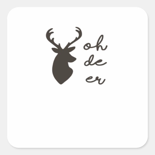 Sticker Carré Oh Deer Modern Graphic Style  (Devant)