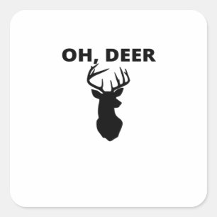 Sticker Carré Oh Deer Oh Dear Style Artistique Fantaisiste