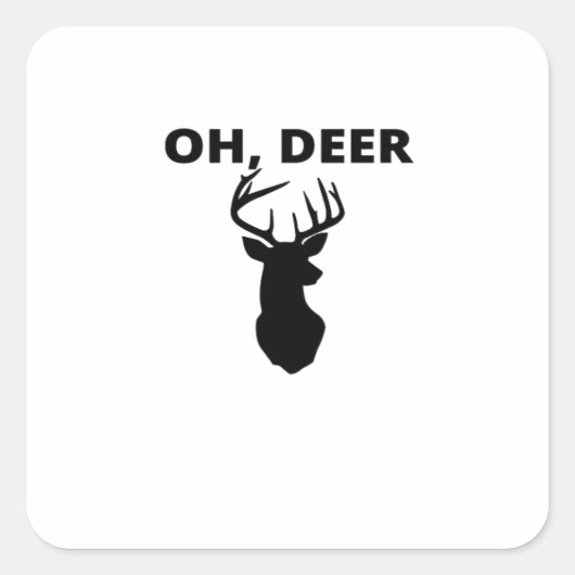 Sticker Carré Oh Deer Oh Dear Whimsical Art Style (Devant)