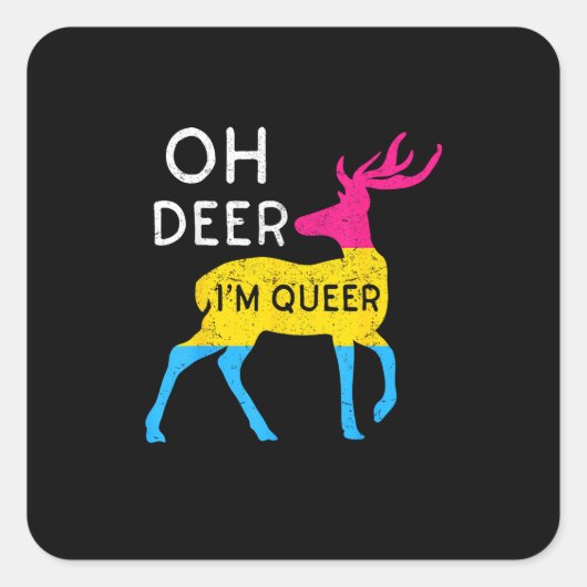 Sticker Carré Oh Deer Queer Colorful Pride Flag Celebration  (Devant)