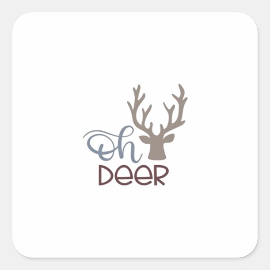 Sticker Carré Oh Deer Retro Classic Design (Devant)