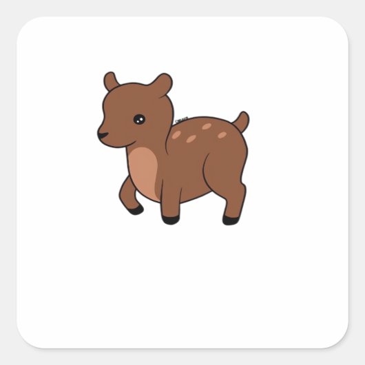 Sticker Carré Oh Deer Soft Minimal Design (Devant)