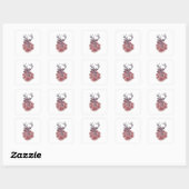 Sticker Carré Oh Deer Trendy Minimal Aesthetic  (Feuille)