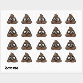 Sticker Carré Oh Poop Emoji avec lunettes (Feuille)