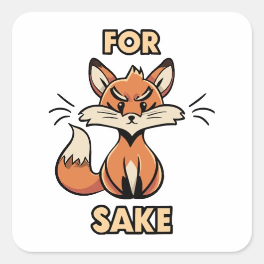 Sticker Carré oh pour le saké renard (Devant)