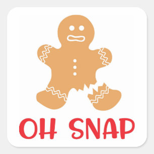 Sticker Carré Oh Snap Noël Xmas Fêtes Pain d'épice