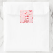 Sticker Carré Oh What Fun Main dessinée fête de Noël (Sac)