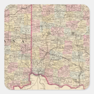 Sticker Carré Ohio, Indiana