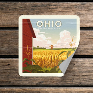 Sticker Carré Ohio vintage