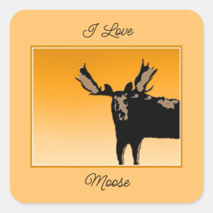 Sticker Carré Oie au coucher du soleil - Art original de la faun