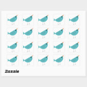 Sticker Carré Oiseau (Feuille)