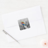 Sticker Carré Oiseau d'arc-en-ciel (Enveloppe)