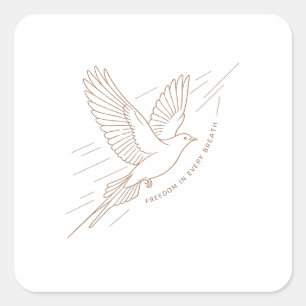 Sticker Carré Oiseau Élégant en Vol Liberté Dans Chaque Respirat