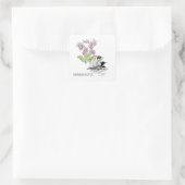 Sticker Carré Oiseau et fleur du Minnesota (Sac)