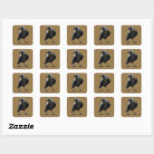 Sticker Carré Oiseau robotique (Feuille)