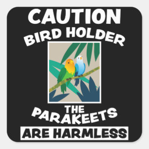 Sticker Carré Oiseaux Cute Animaux exotiques Design Oiseaux Amis