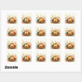Sticker Carré Oiseaux de l'amour (Feuille)