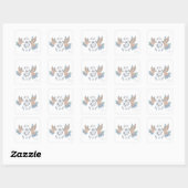 Sticker Carré oiseaux élégants (Feuille)