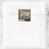 Sticker Carré Oiseaux et fleurs des Quatre Saisons (Sac)