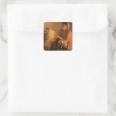Sticker Carré Old War Bonnet par Joseph Henry Sharp (Sac)