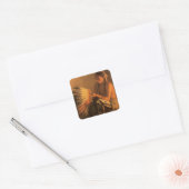 Sticker Carré Old War Bonnet par Joseph Henry Sharp (Enveloppe)