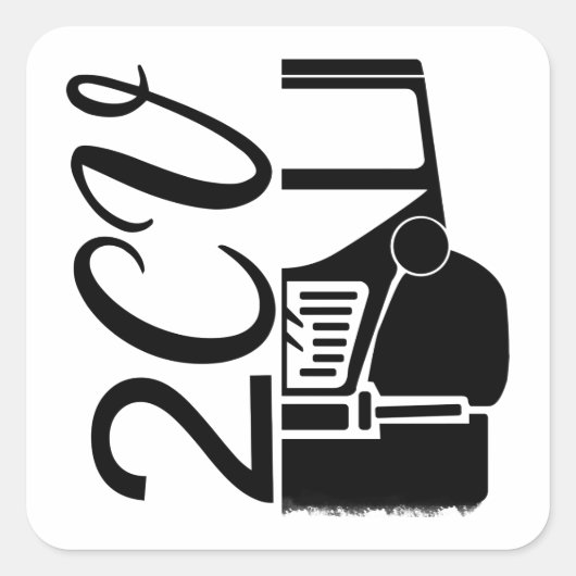 Sticker Carré Oldtimer 2cv Typografie Halbe Ente (Devant)