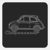 Sticker Carré Oldtimer Fiat Cinquecento (Devant)