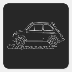 Sticker Carré Oldtimer Fiat Cinquecento