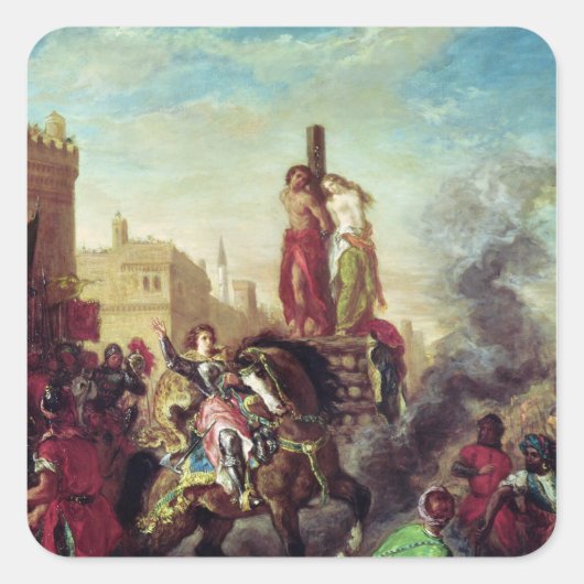 Sticker Carré Olinda et Sophronie sur la Pyre (Devant)