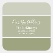 Sticker Carré Olive Green Paint Swatch Nouvelle adresse (Devant)