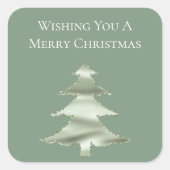 Sticker Carré Olive Pistachio Menthe Green Christmas Tree (Devant)