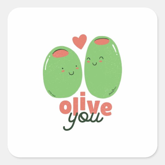 Sticker Carré Olive You (Devant)