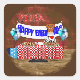 Sticker Carré Oliver La Loutre a 6 Ans ! Joyeux Anniversaire