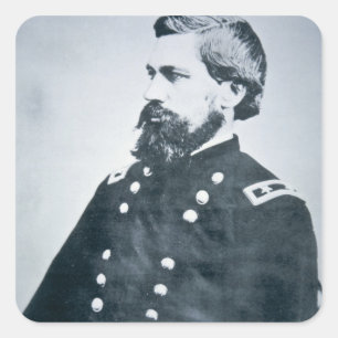 Sticker Carré Oliver Otis Howard (photo de b/w)