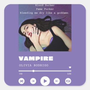 Sticker Carré Olivia Rodrigo Vampire