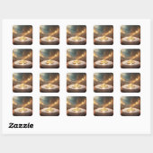 STICKER CARRÉ OM - ZEN BOUDDHISME (Feuille)
