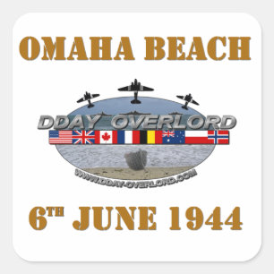 Sticker Carré Omaha Beach 6th June 1944