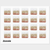 Sticker Carré Ombre Brown et Tan Love Graceful Gradient (Feuille)