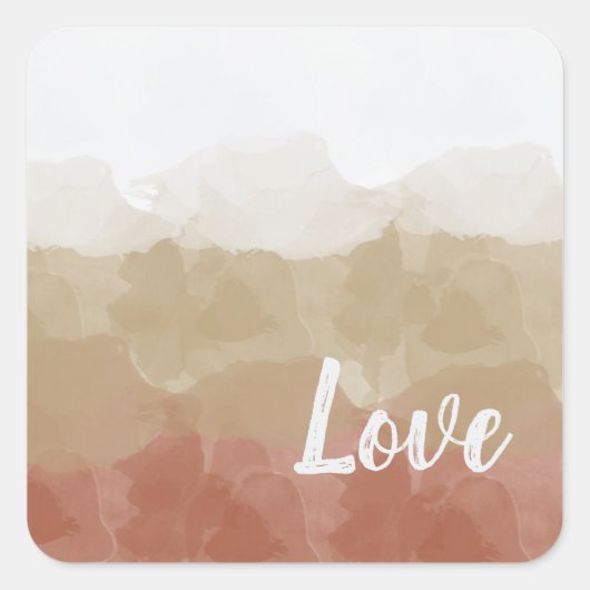 Sticker Carré Ombre Brown et Tan Love Graceful Gradient (Devant)