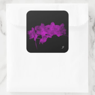 Sticker Carré Ombre orchidée sur un arrière - plan sombre