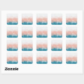 Sticker Carré Ombre rose et bleu amour dégradant (Feuille)