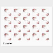 Sticker Carré Ombre rose Foncé Mariage bleu Duisy (Feuille)