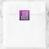 Sticker Carré Ombre violet et initiales blanches ou autre texte (Sac)