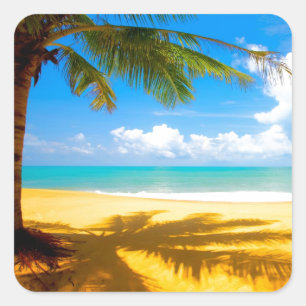 Sticker Carré Ombres des palmiers