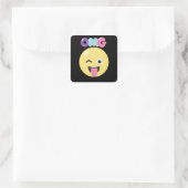 Sticker Carré OMG Emoji (Sac)