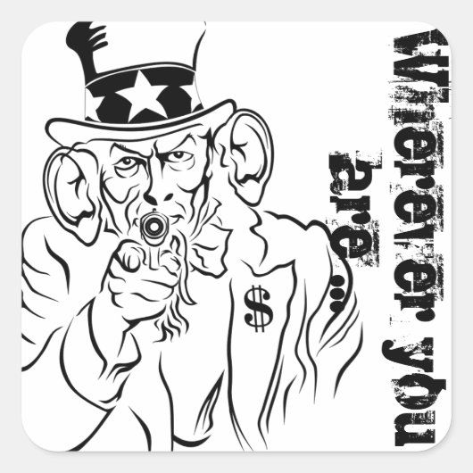 Sticker Carré Oncle Sam (Devant)