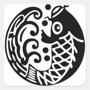 Sticker Carré Onde carpe