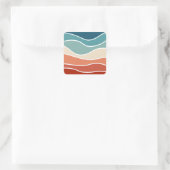 Sticker Carré Ondes colorées de style rétro (Sac)