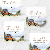 Sticker Carré One Happy Camper Camping Boy Birthday