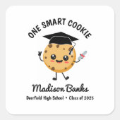 Sticker Carré "One Smart Cookie" Jote Funny Graduation Dessert (Devant)